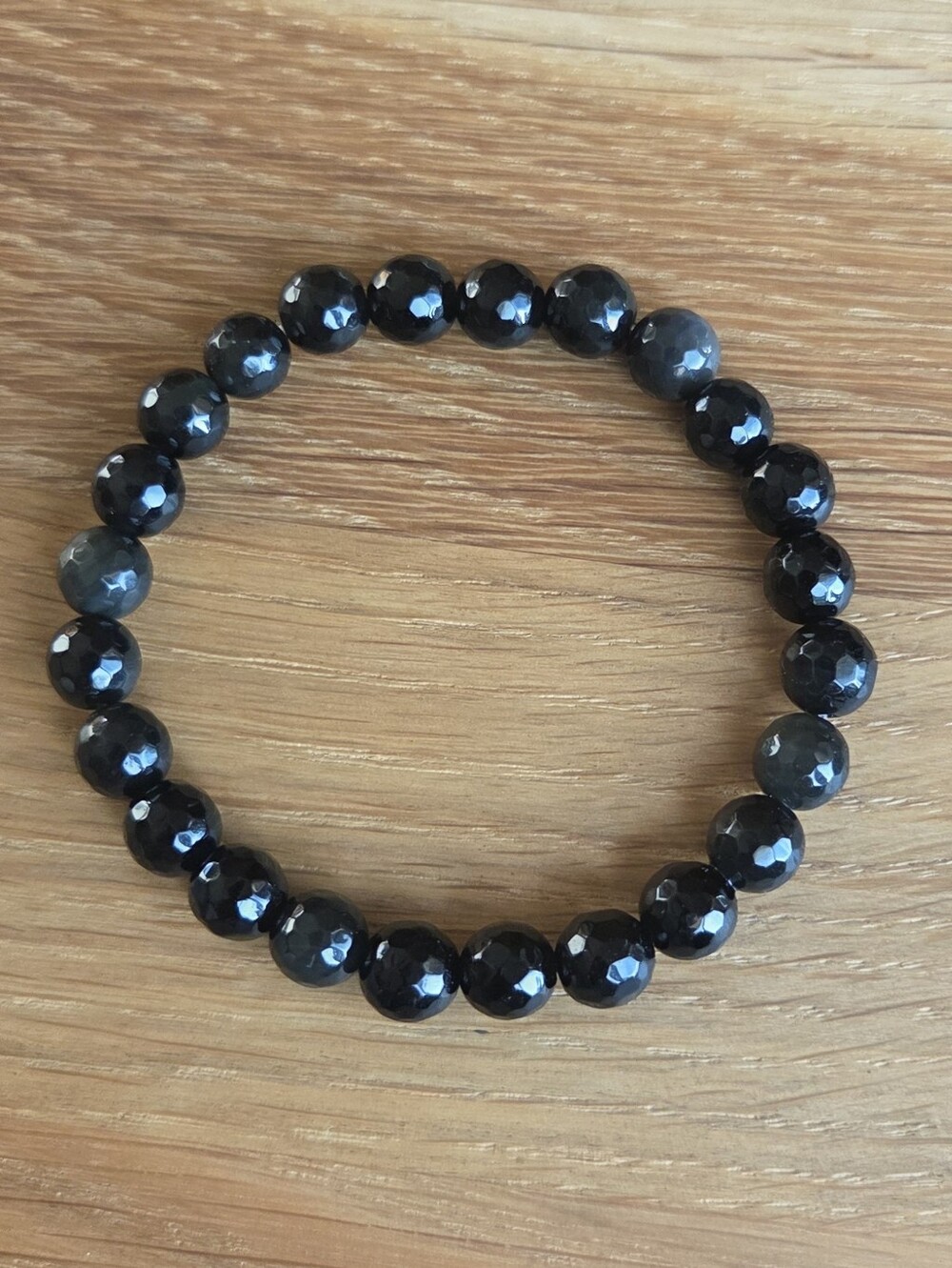 Rainbow Obsidian Beaded Stretch Bracelet | Handmade